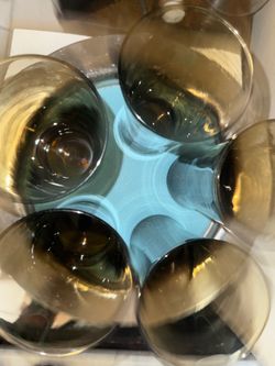Vintage Federal Glass Smoked Tawny Flared Tumblers – MCM Weighted Barware Set