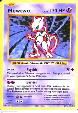 Mewtwo pokemon card xy evolutions set