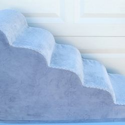 Curved 5 Step  Dog Stairs 22 to 24 inches High, Dog Ramp Stairs for Dogs for Beds 20-24 inches 