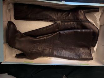 Antonio Melani Dark Wood Brown Knee High Boots