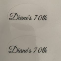 “Diane’s 70th” Clear Oval Stickers
