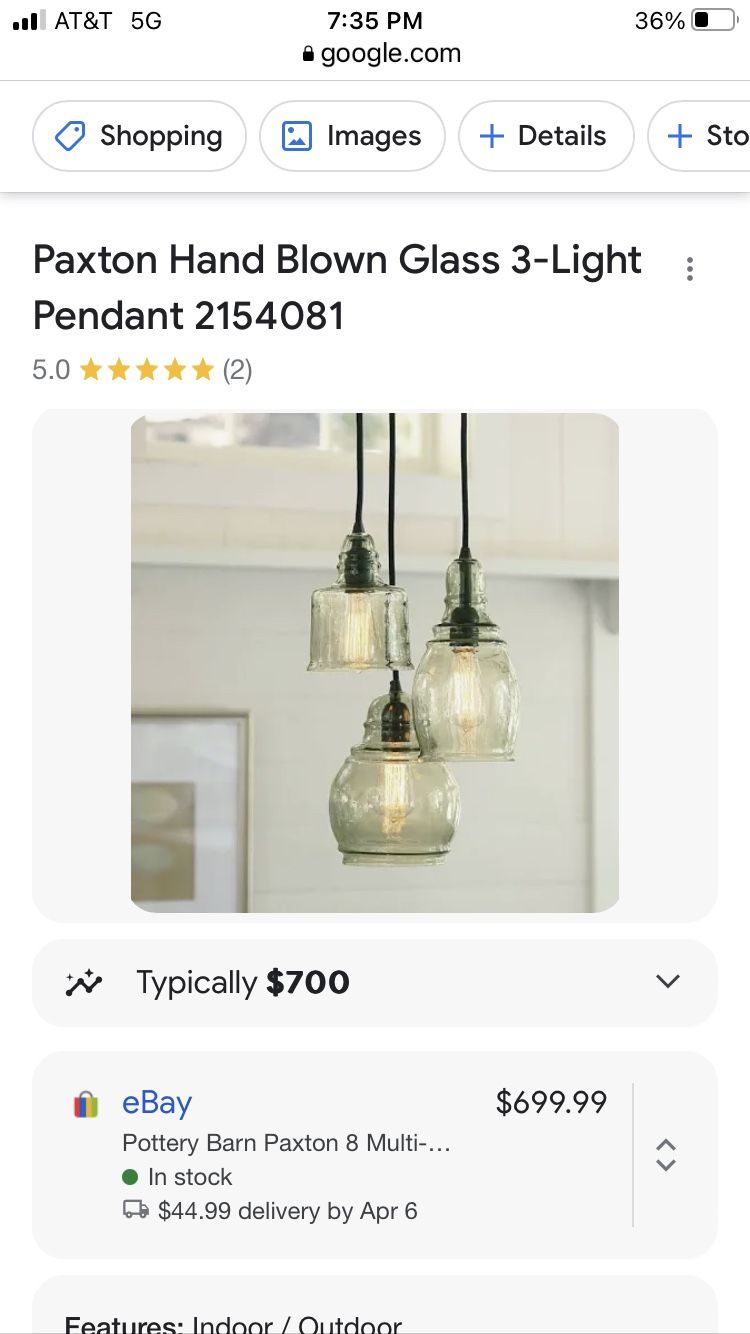Paxton Hand Blown Glass 3-light Pendant - From Pottery Barn