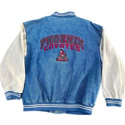Vintage Phoenix Coyotes Denim Jacket Lee Sport NHL Hockey Jean 90s XL