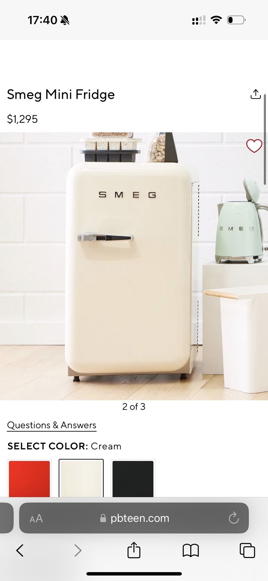 New Smeg mini fridge