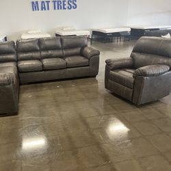 Brown Sectional  And Recliner 