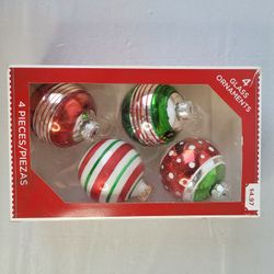 Christmas Ornaments Holiday Time Decorations Lot Of 4 New