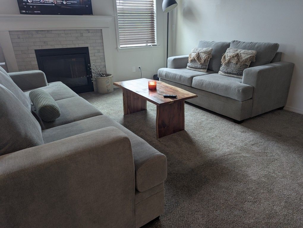 Bonaterra Dove Grey Sofa with the Loveseat Pair (Set) ( Living Spaces Brand )