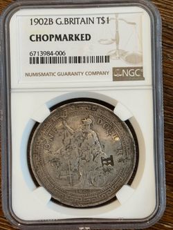1902-B British Trade Dollar NGC Chopmarked