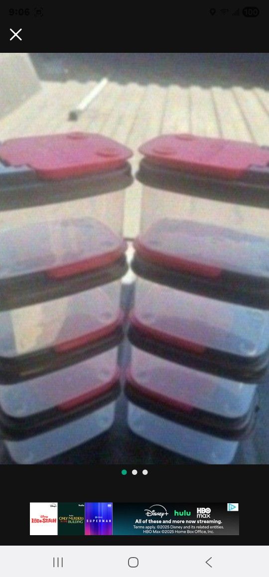 8 Husky Stackable Containers 