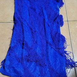 Fringed Blue Flapper Dress Medium