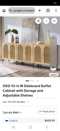 OKD 93-in Sideboard Buffet Cabinet with Storage