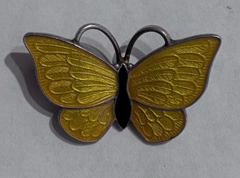 Vintage Sterling and enamel butterfly pin