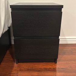 2 Black IKEA Malm Nightstand’s