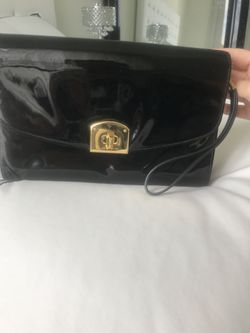 Sergio Rossi- Patent leather Clutch-$500 original price