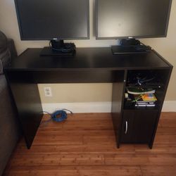 Dark Brown Computer Desk with Storage