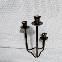 Candle Holders Vintage Brass Triple 3 Tier Graduated Candle Holder 9" H 4.5" W