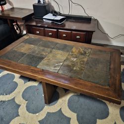 Solid Wood Coffee Table And End Table 