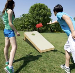 1 Solid Wood Cornhole Board Portable Corn Hole Game Board Includes 8 Bean Bags