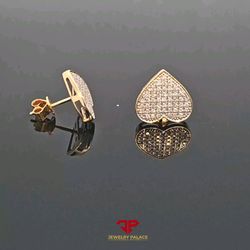 10K Heart shaped diamond earring with 0.37 CTW 