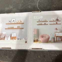 light wood floating wall shelves 2 in the pack home decor nursery office cottage natural