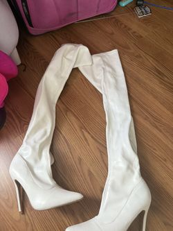 white thigh high boots