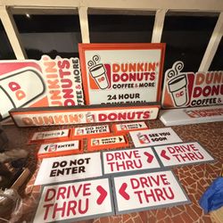 OEM Dunkin’ Donuts Commercial Storefront & Drive-Thru Signage – Full Set