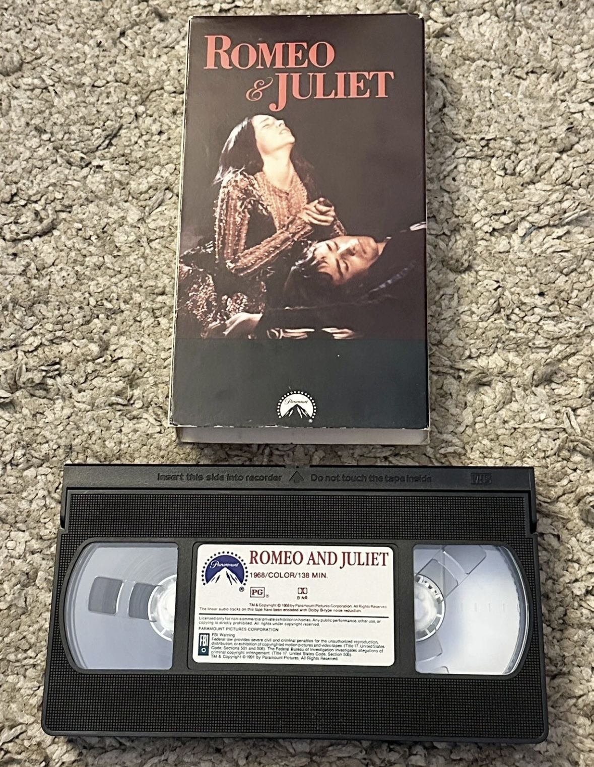 William Shakespeares Romeo & Juliet (VHS, 1991) Paramount Pictures