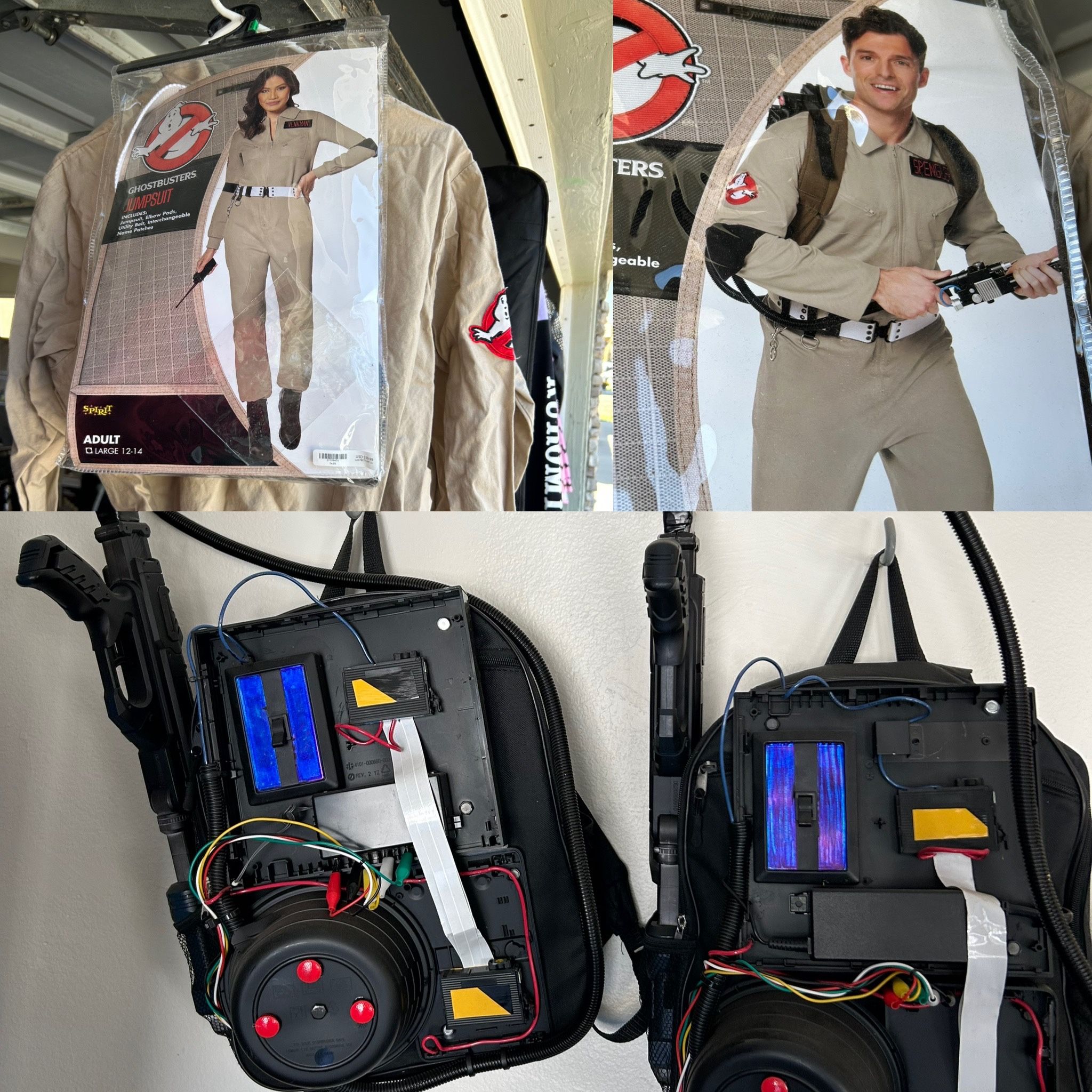His And Here Ghost Busters Costume And Custom Backpacks
