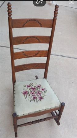 Antique  Ladder-Back  Rocking Chair
