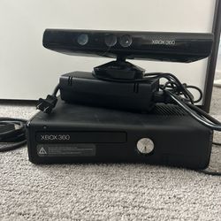 Xbox 360 with Kinect and Xbox 360 controller and HDMI cable