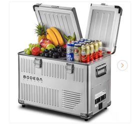 1.8 cu. ft. 53 qt. Dual Zone Car Refrigerator with App Control & Aluminium Casing for Travel Camping, -4°F-68°F
