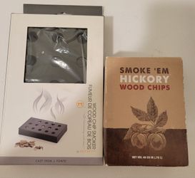 NEW Outset Cast Iron Wood Chip Smoker Box with Premium Hickory Wood Chips - In Box
Christmas Gift for Dad!