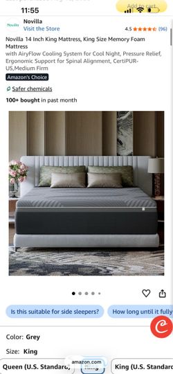 Novilla 14 Inch King Memory Foam Mattress