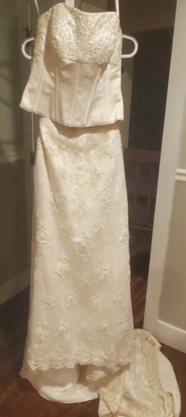 sachin and babi light blue dress Champagne Oleg Cassini Regular Wedding Dresses for sale