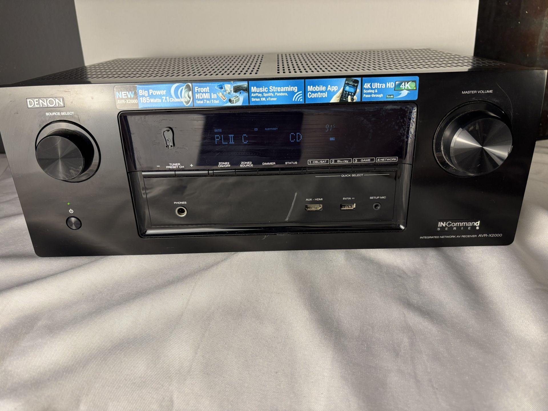Denon AVR-X2000 - 4K Ultra HD AV Receiver Home Theater 7.1 Channel