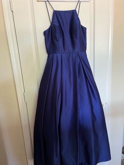 Satin blue ballgown Prom dress size 10