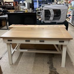 Parker House Americana Modern 60″ Solid Wood Writing Desk 60"L x 30"W x 31"H - Cotton Wood