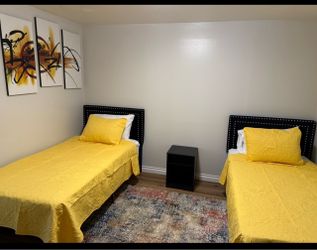 Twin Bed Set with Black Upholstered Headboards