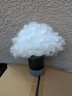 Halloween Costume Party White Curled Wig