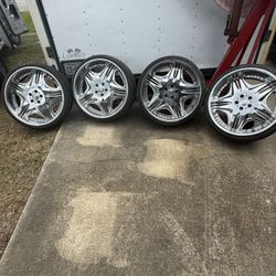 2 Sets Of 22” Chrome Rims