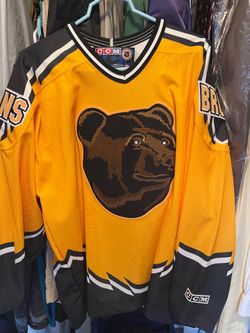VTG 90s NHL CCM Boston Bruins Jersey Mens XXL Pooh Bear Gold Third Alternate