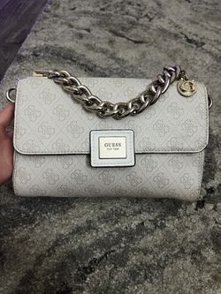 GUESS Monogram Flap Shoulder Bag w/ Chain Strap