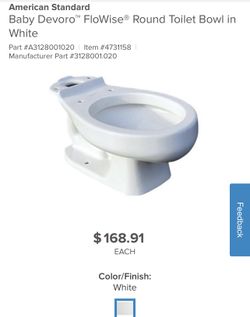 Baby Devoro 1.28 Gpf FloWise 10 Inch High Round Toilets