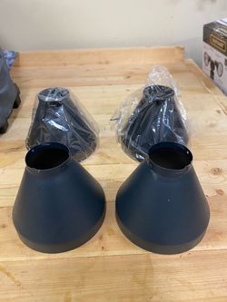 Matte Black Metal Cone Lamp Shades – Set of 4