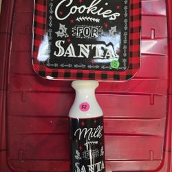 Christmas Plate & milk Jar 