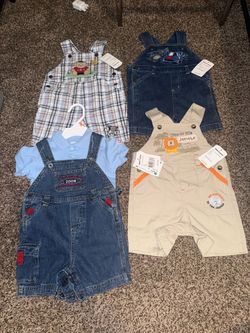 Boys vintage overalls all size 6/9 months NWT
