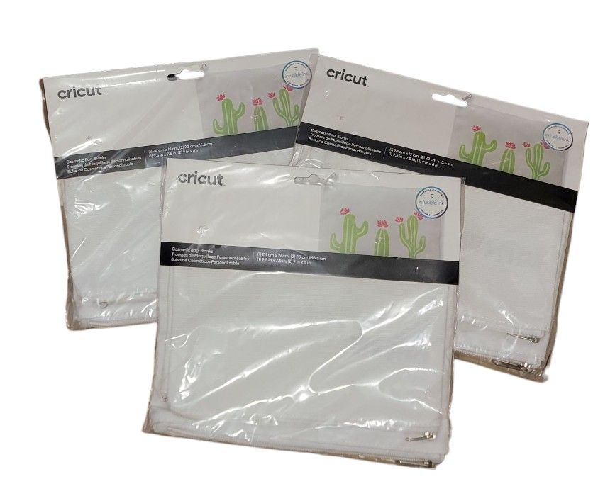 cricut Cosmetic Bag Blanks 9 bags DIY Brand New Infusible Ink Craft Create