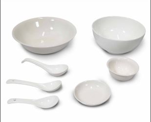 Juego de Vajilla de Porcelana Blanca Clásica