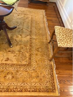 Sarouk Wool hand knotted Indian rug -  8.8” x 11.8”