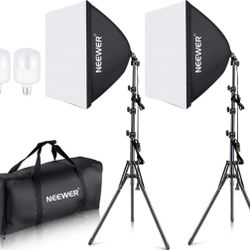 NEEWER 700W Equivalent Softbox Lighting Kit Photography  Studio Lighting Kit